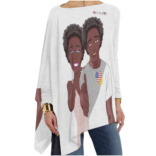 Pullover Long Sleeve T-shirt GLOBAL FREEDOM UNITED© Couple USA Afro American