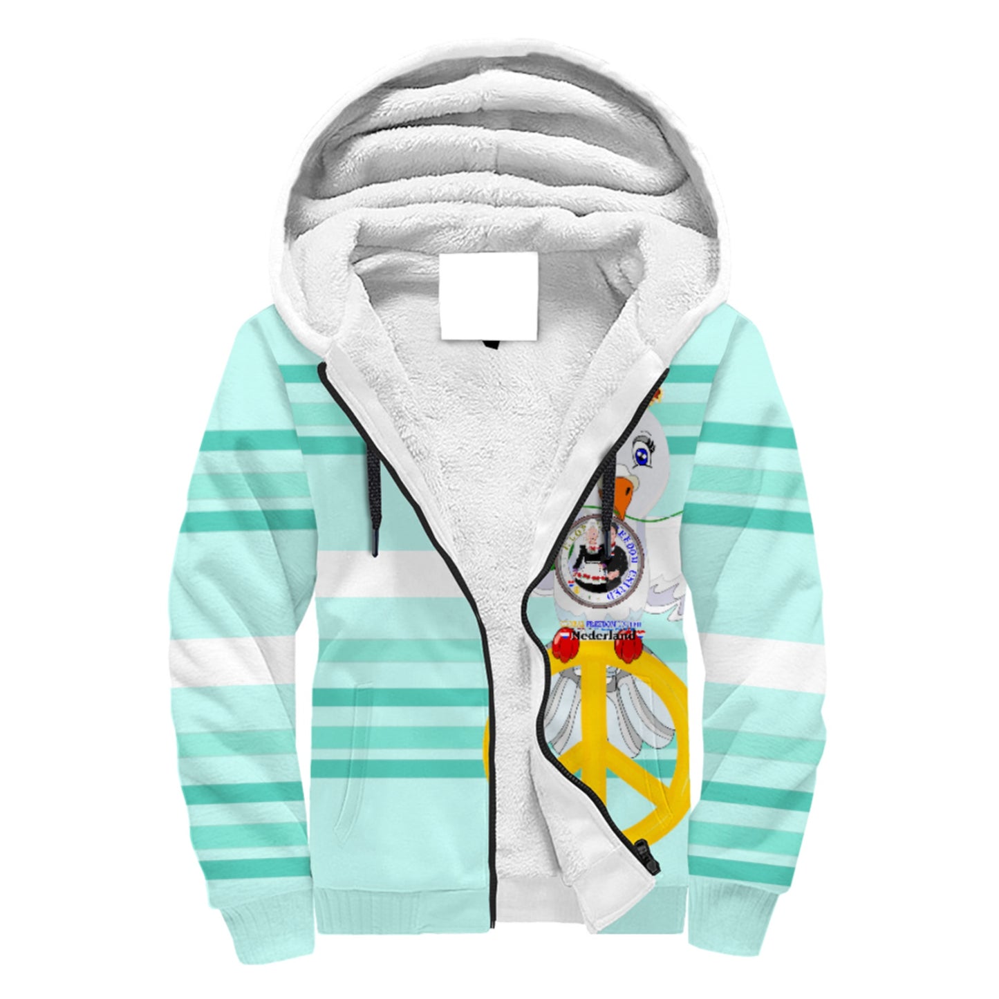 Plush Hoodie GLOBAL FREEDOM UNITED© Couple Nederland Light Green