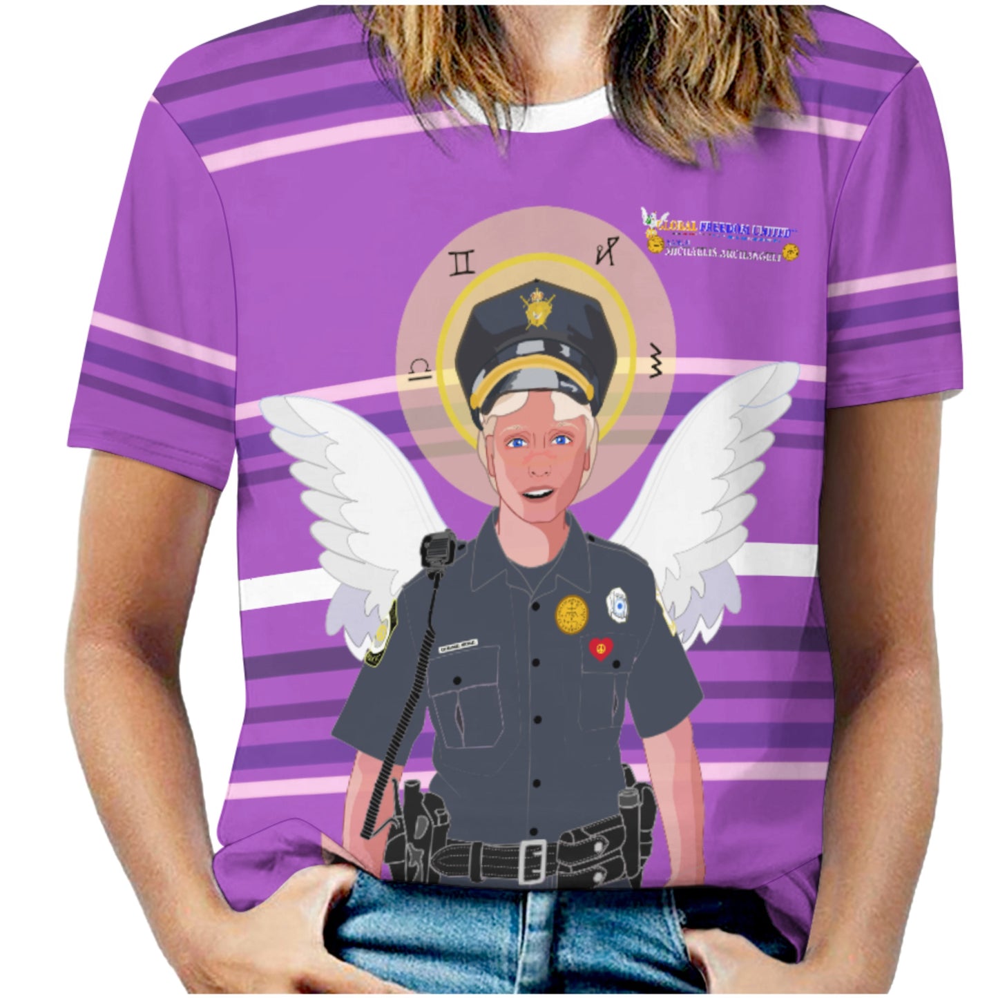Women´s T-shirt  Global Freedom United© Archangel Michael In Latin V4 Lilac