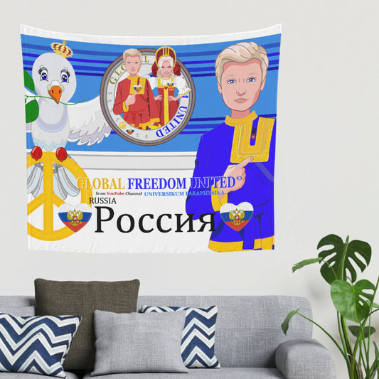 Tapestry GLOBAL FREEDOM UNITED© Couple Russia Deep Blue