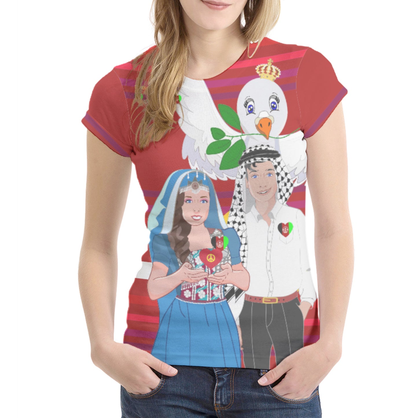 Women´s T-shirt 1 GLOBAL FREEDOM UNITED© Couple Afghanistan Red