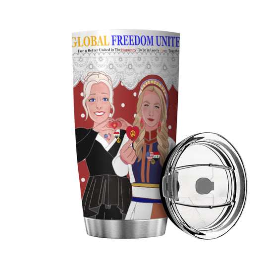 Tumbler GLOBAL FREEDOM UNITED© Women Iraq & USA Red