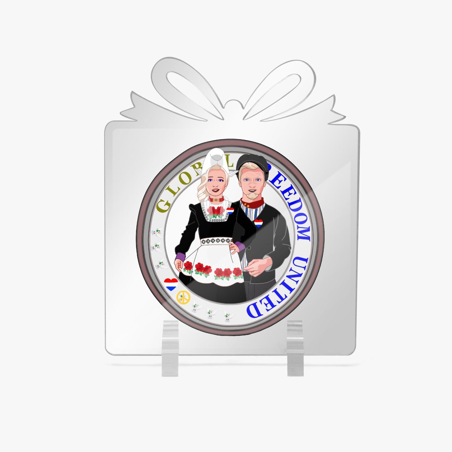 GLOBAL FREEDOM UNITED© Couple Nederland Acrylic Plaque with  Stand - Gift Shape
