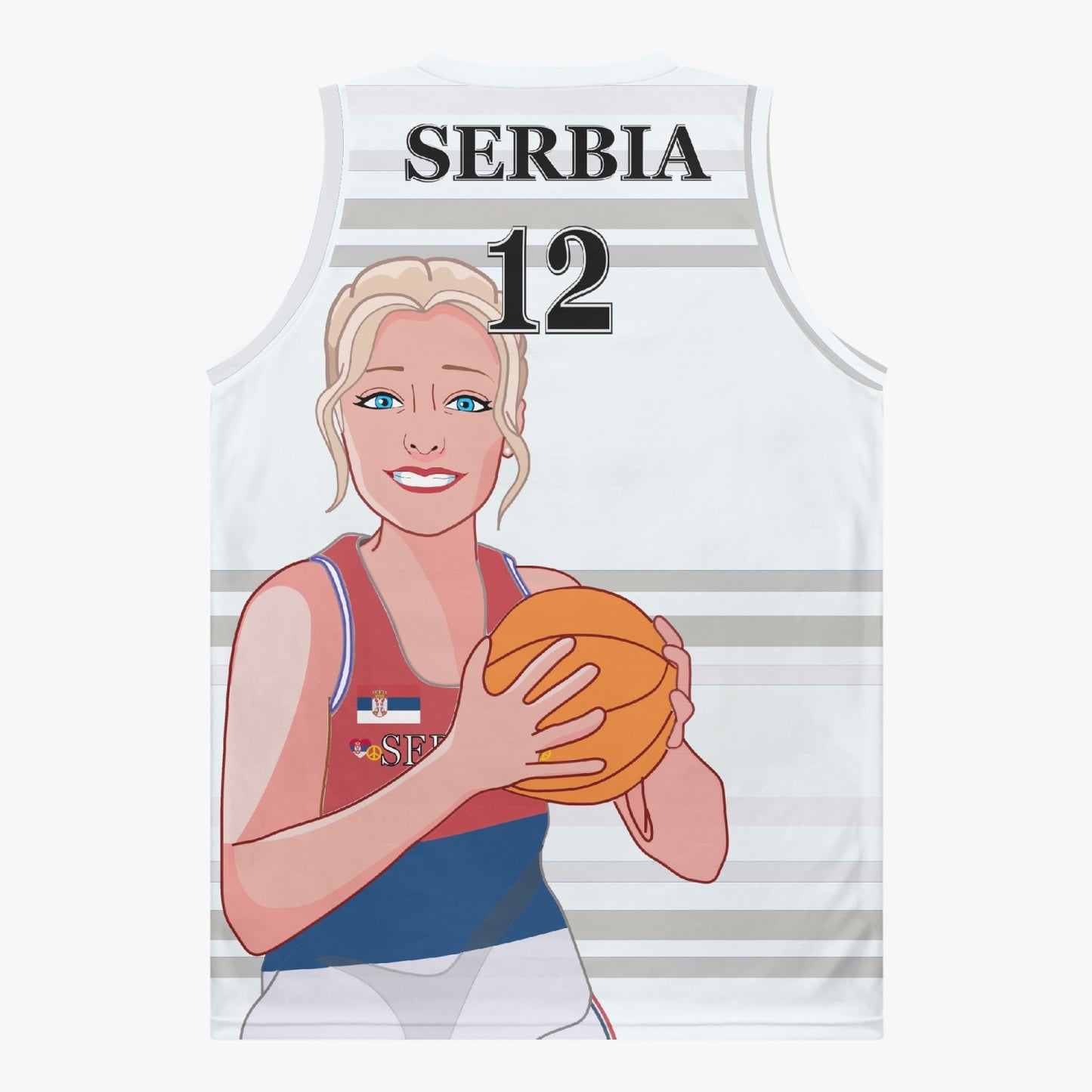 Basketball Jersey GLOBAL FREEDOM UNITED COUPLE EDITION WOMEN SERBIA v2 12
