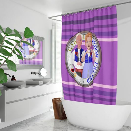 GLOBAL FREEDOM UNITED© Couple Albania Lilac Quick-drying Shower Curtain