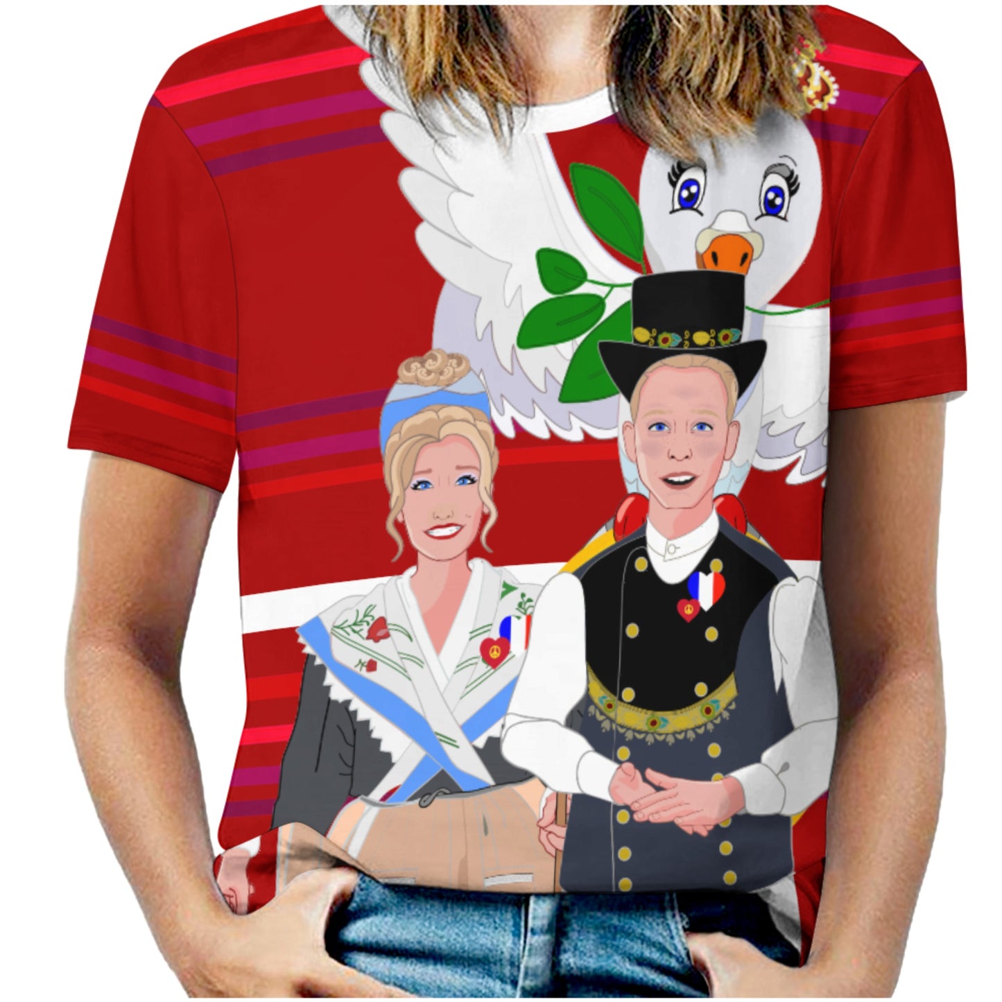 Women´s T-shirt GLOBAL FREEDOM UNITED© Couple French Red