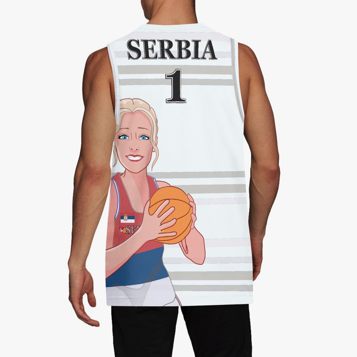 Basketball Jersey GLOBAL FREEDOM UNITED COUPLE EDITION WOMEN SERBIA v2 1