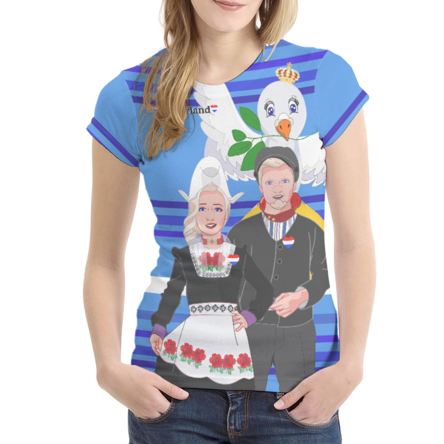 Women´s T-shirt 1 GLOBAL FREEDOM UNITED© Couple Nederland Deep Blue