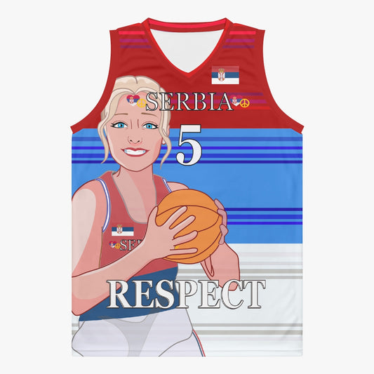 Basketball Jersey GLOBAL FREEDOM UNITED COUPLE EDITION WOMEN SERBIA v1 5