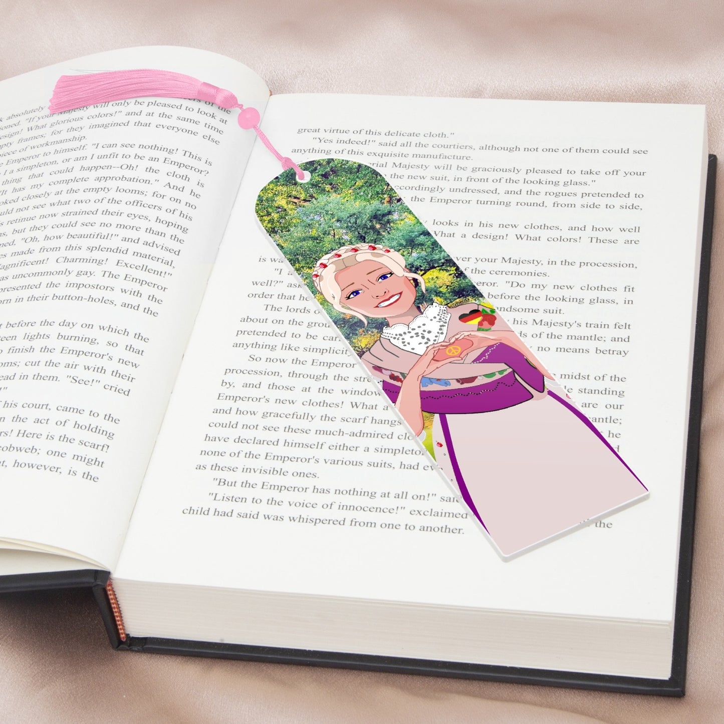 Acrylic Bookmark - Semicircle GLOBAL FREEDOM UNITED© German Girl Pink