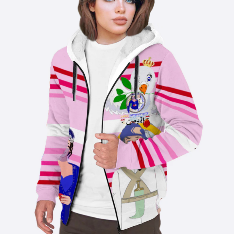 Plush Hoodie GLOBAL FREEDOM UNITED© Couple Yemen Pink1