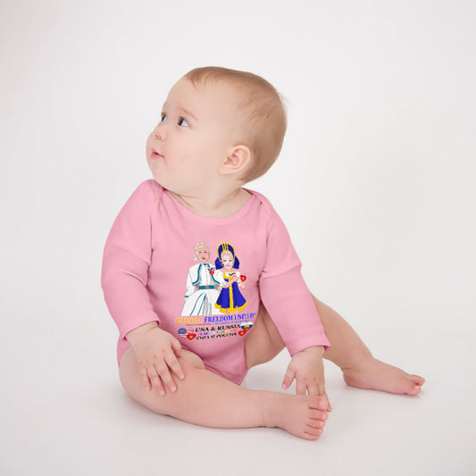Baby Long-sleeve Bodysuit 2 GLOBAL FREEDOM UNITED© Women Russia & USA