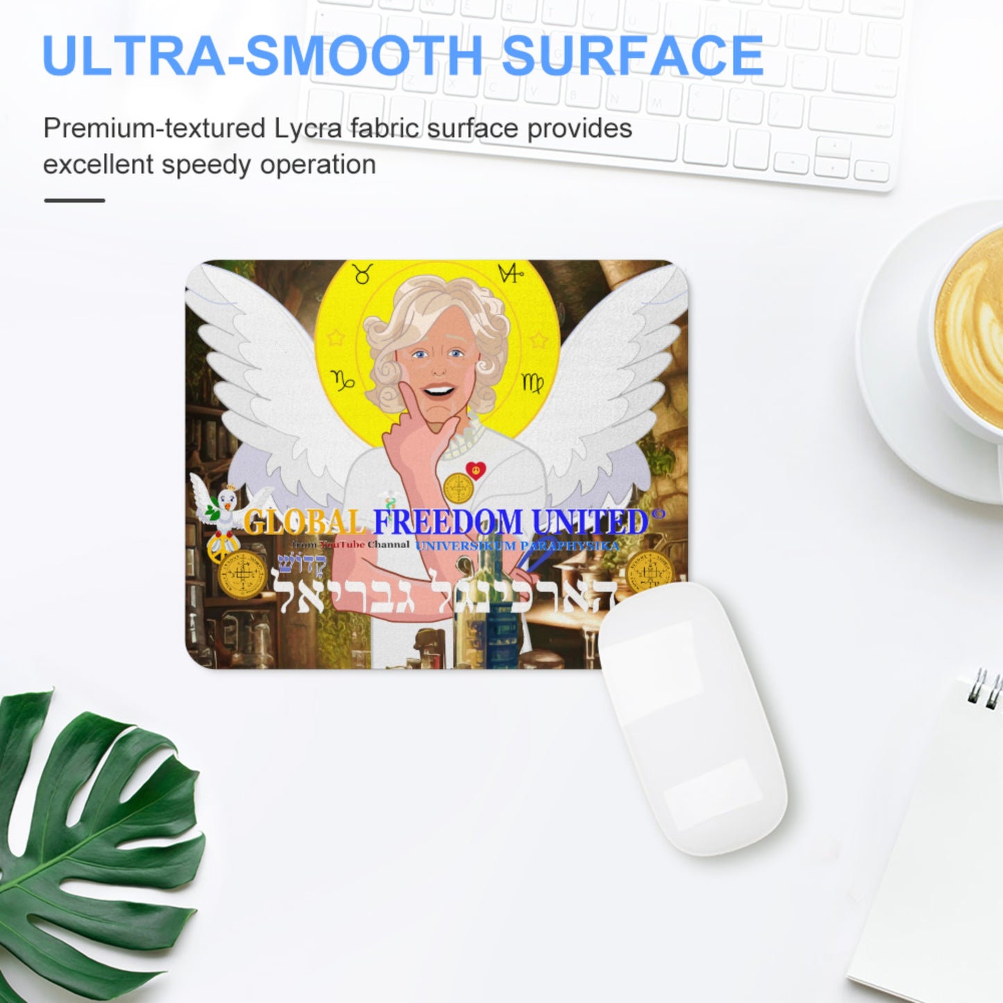 Mouse Pad GLOBAL FREEDOM UNITED© Archangel Gabriel  Hebrew
