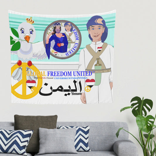 Tapestry GLOBAL FREEDOM UNITED© Couple Yemen Light Green