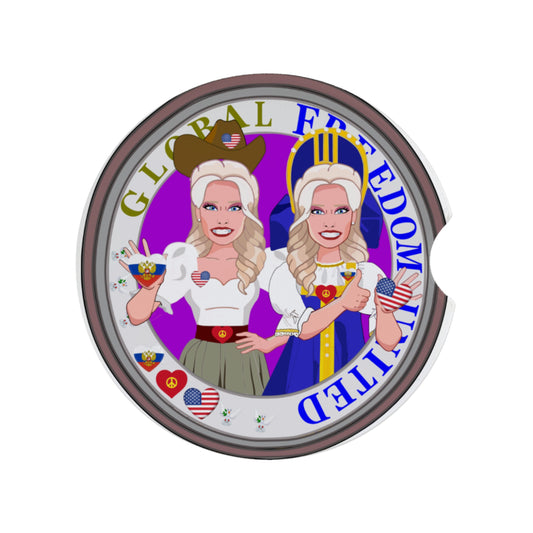 Ceramic Car Coaster GLOBAL FREEDOM UNITED© Women Russia & USA