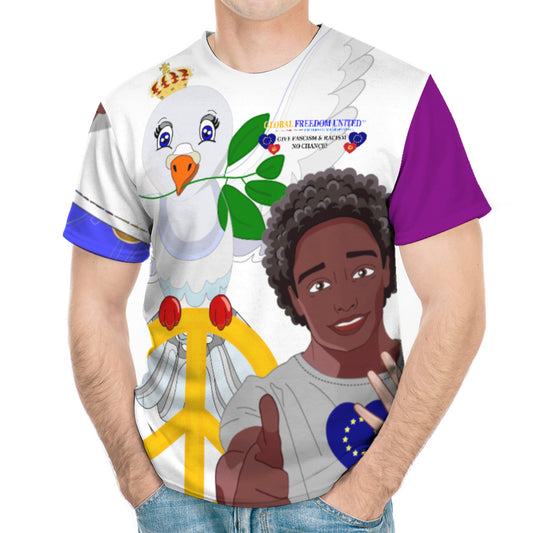 Men´s T-shirt GLOBAL FREEDOM UNITED© Men Anti Racism & Fascism Big2