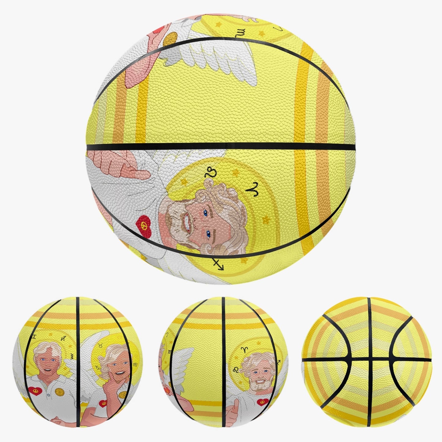 Basketball - Eight - Panel Printed GLOBAL FREEDOM UNITED© 4 ARCHANGEL YELLOW