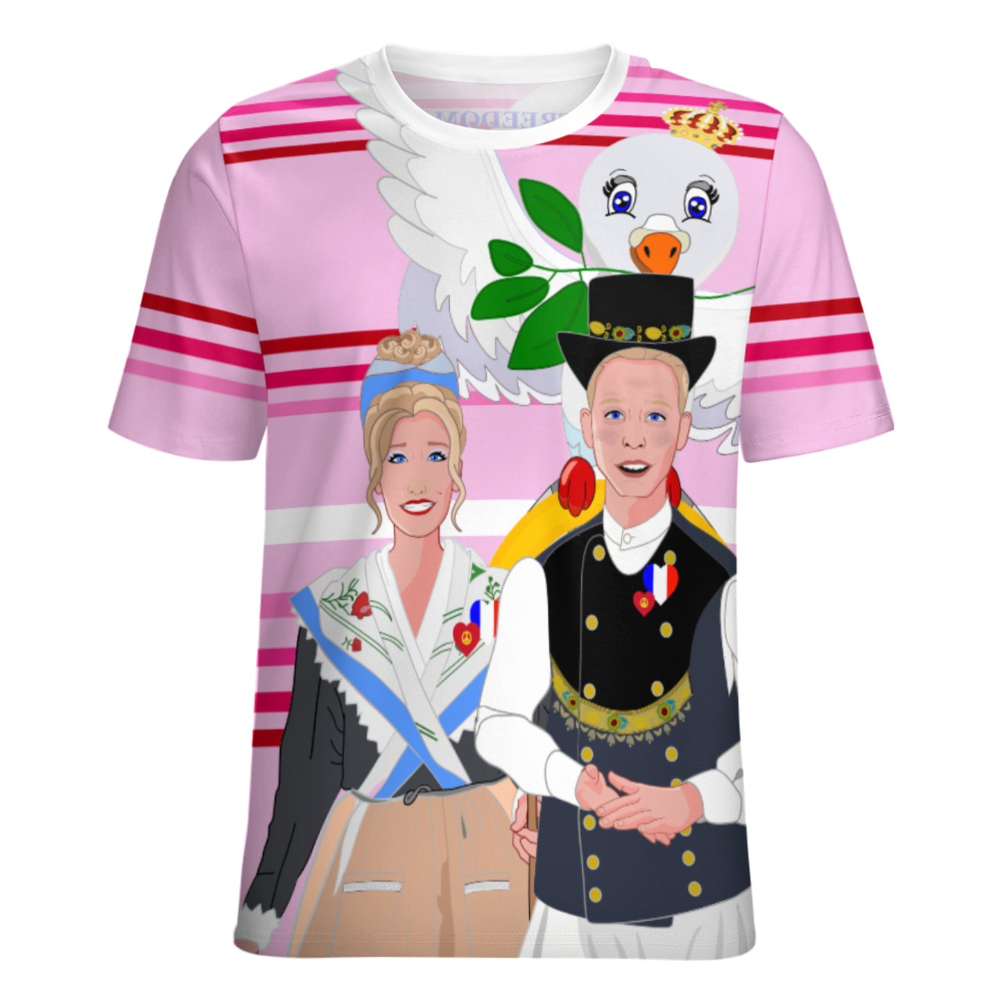 Women´s T-shirt GLOBAL FREEDOM UNITED© Couple French Pink1