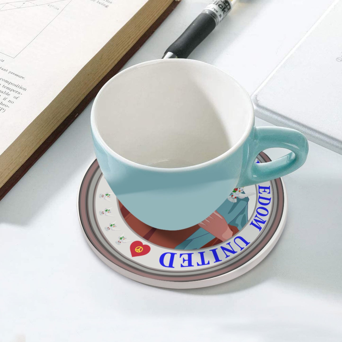 Ceramic Coasters  GLOBAL FREEDOM UNITED© Jesus Christ