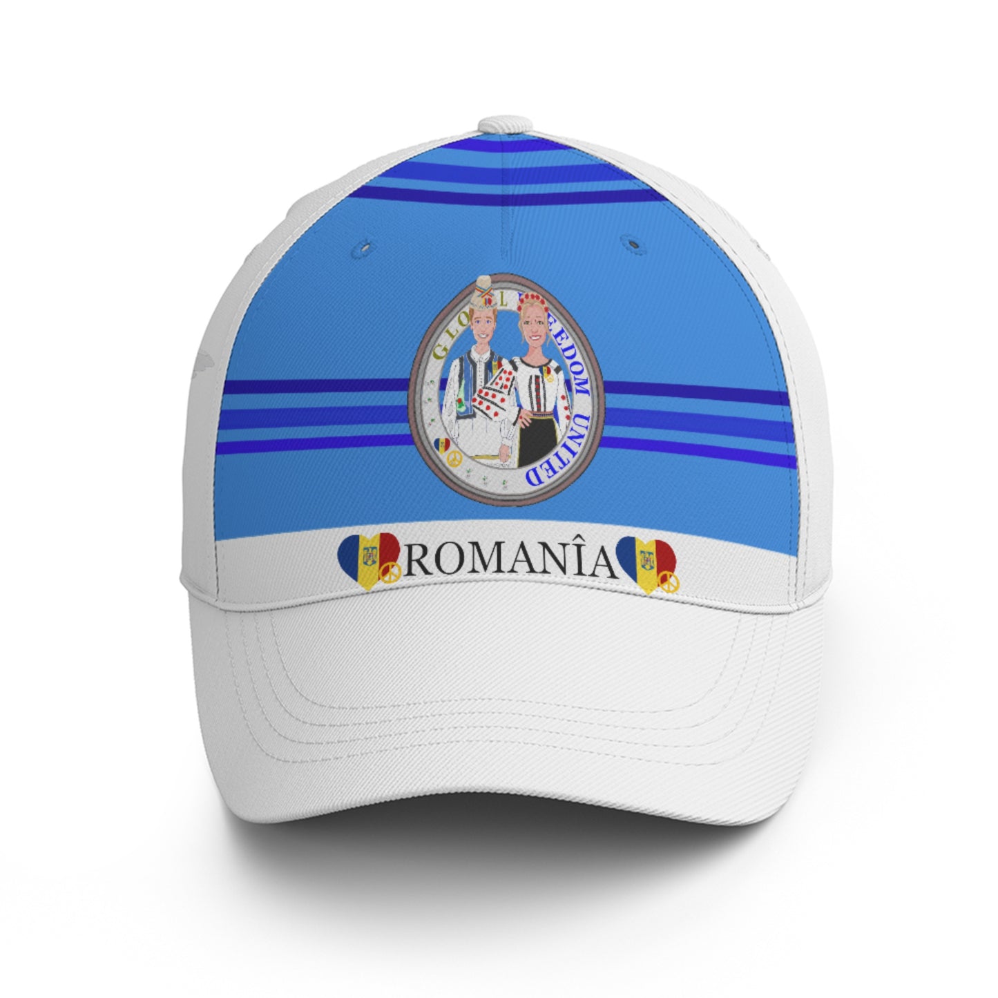 Basketball Cap GLOBAL FREEDOM UNITED© Couple Romania Deep Blue