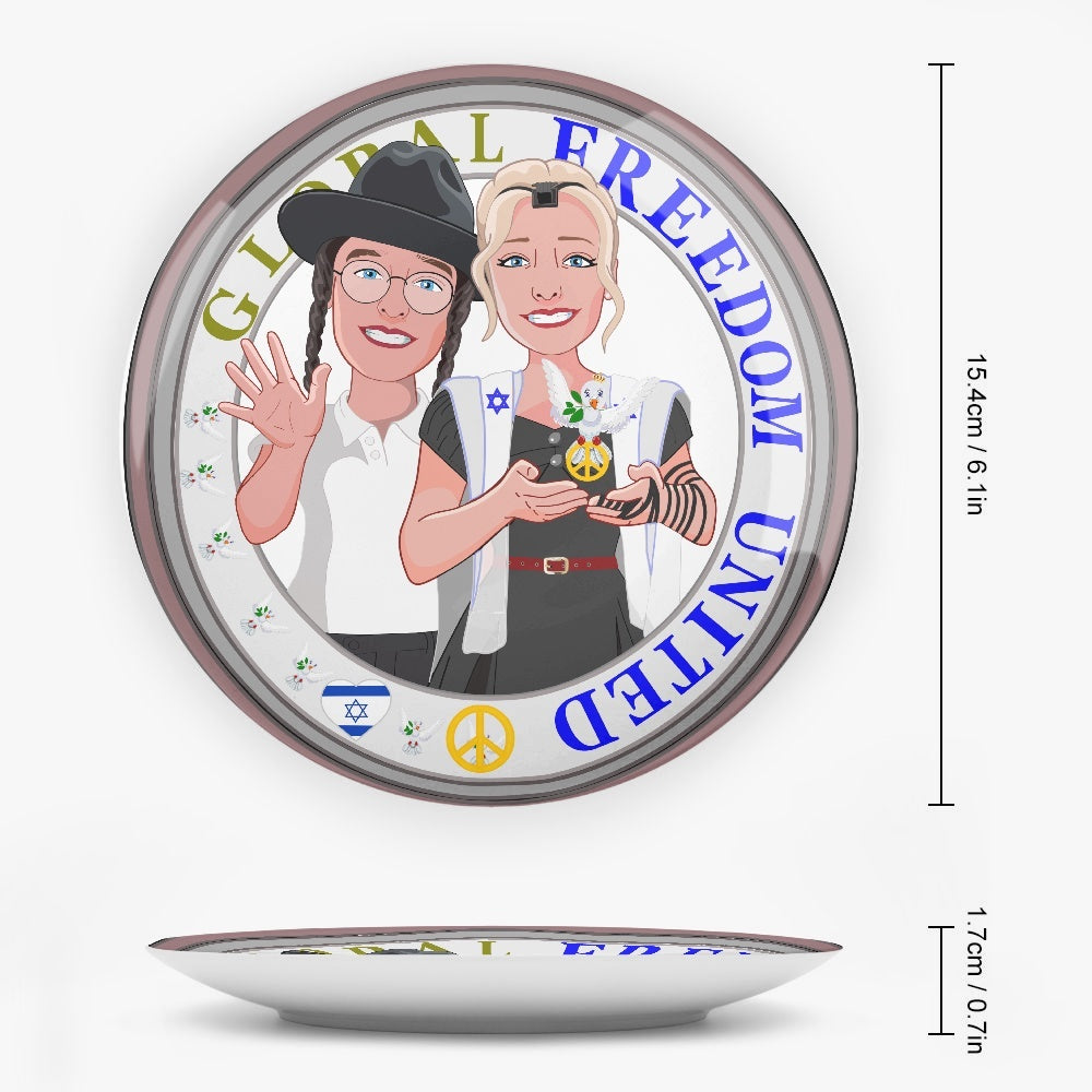 GLOBAL FREEDOM UNITED© Couple Israel Ceramic Decorative Plates
