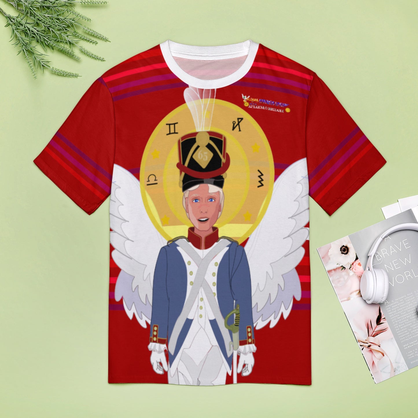 Women´s T-shirt  GLOBAL FREEDOM UNITED© Archangel Michael Serbia V3 Red