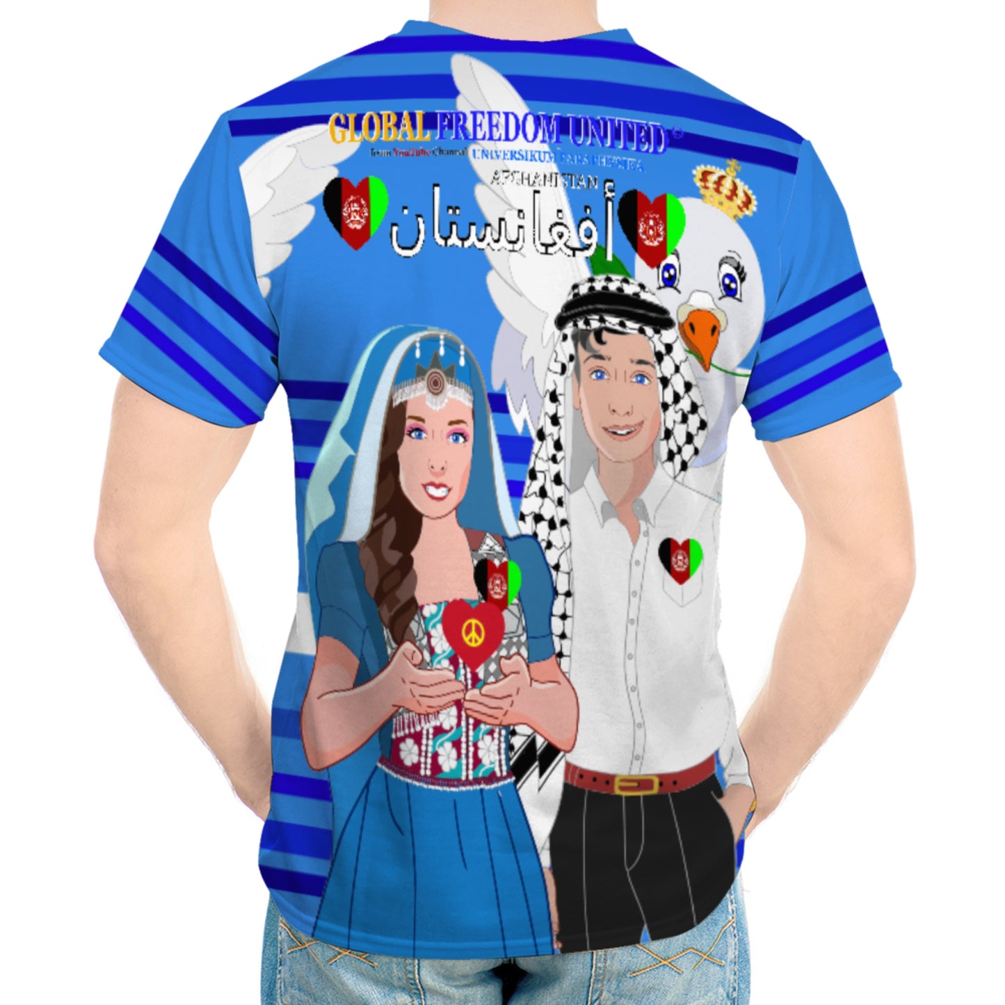 Men´s T-shirt GLOBAL FREEDOM UNITED© Couple Afghanistan Deep Blue