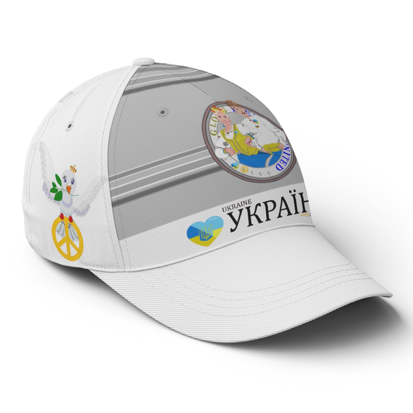Basketball Cap GLOBAL FREEDOM UNITED© Couple Ukrain Grey