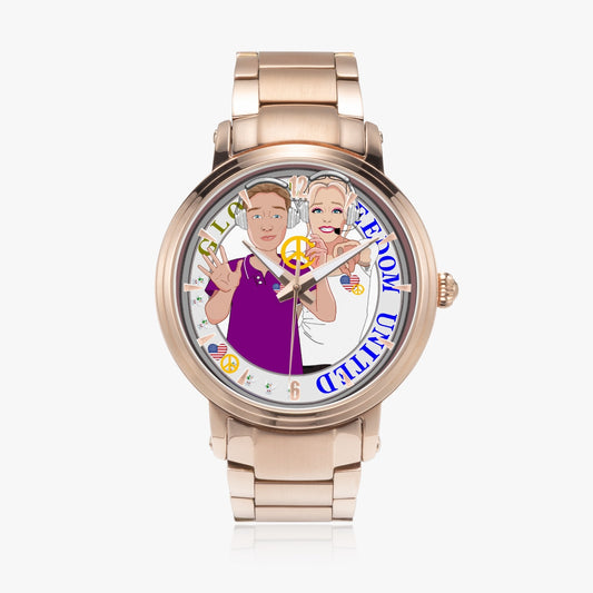 GLOBAL FREEDOM UNITED© Wight American - New Steel Strap Automatic Watch (With Indicators)