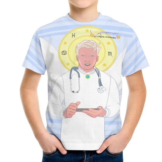 Kid´s T-shirt GLOBAL FREEDOM UNITED© Archangel Rafael Serbia Light Blue