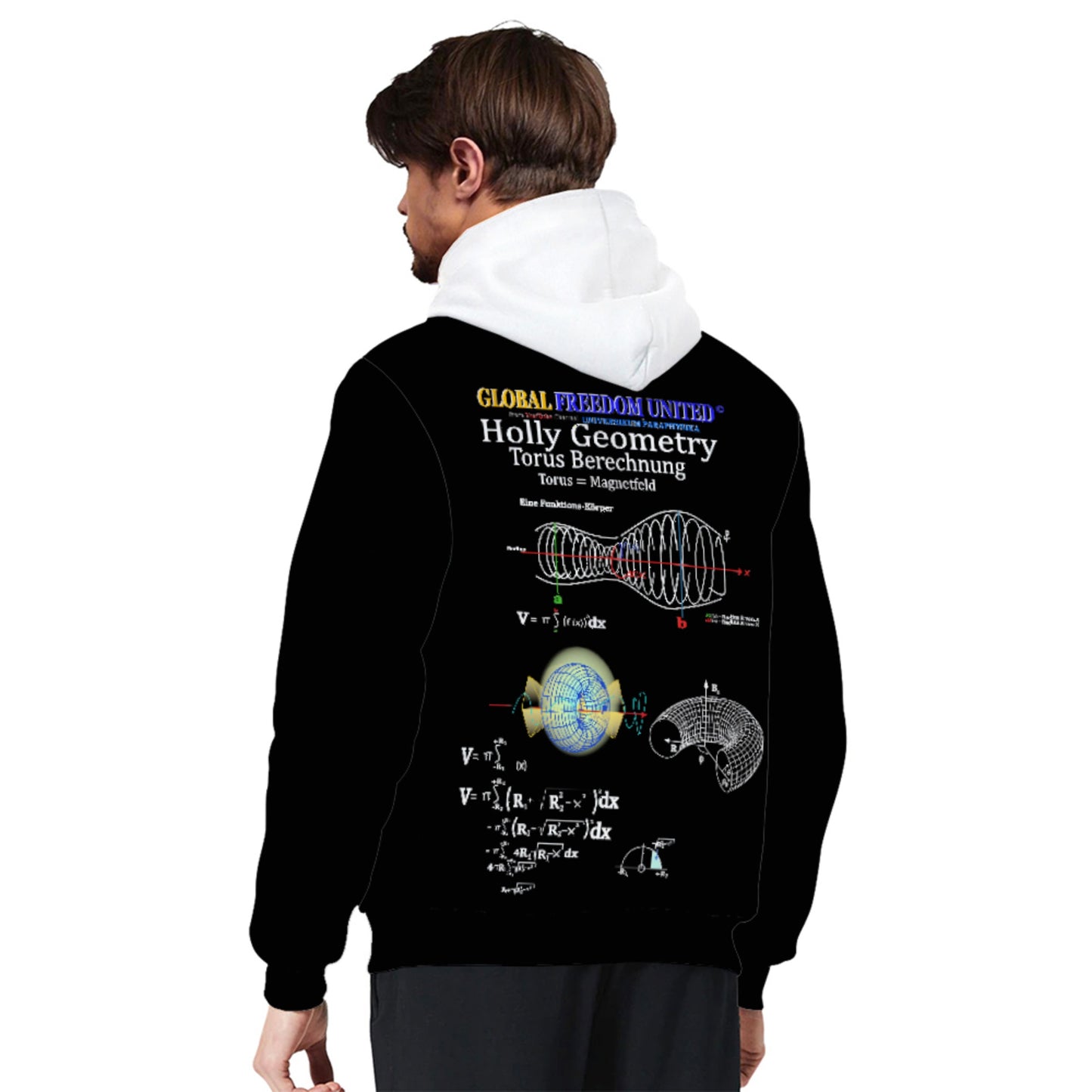 Plush Hoodie Global Freedom United© Sacred Mathematics Torus