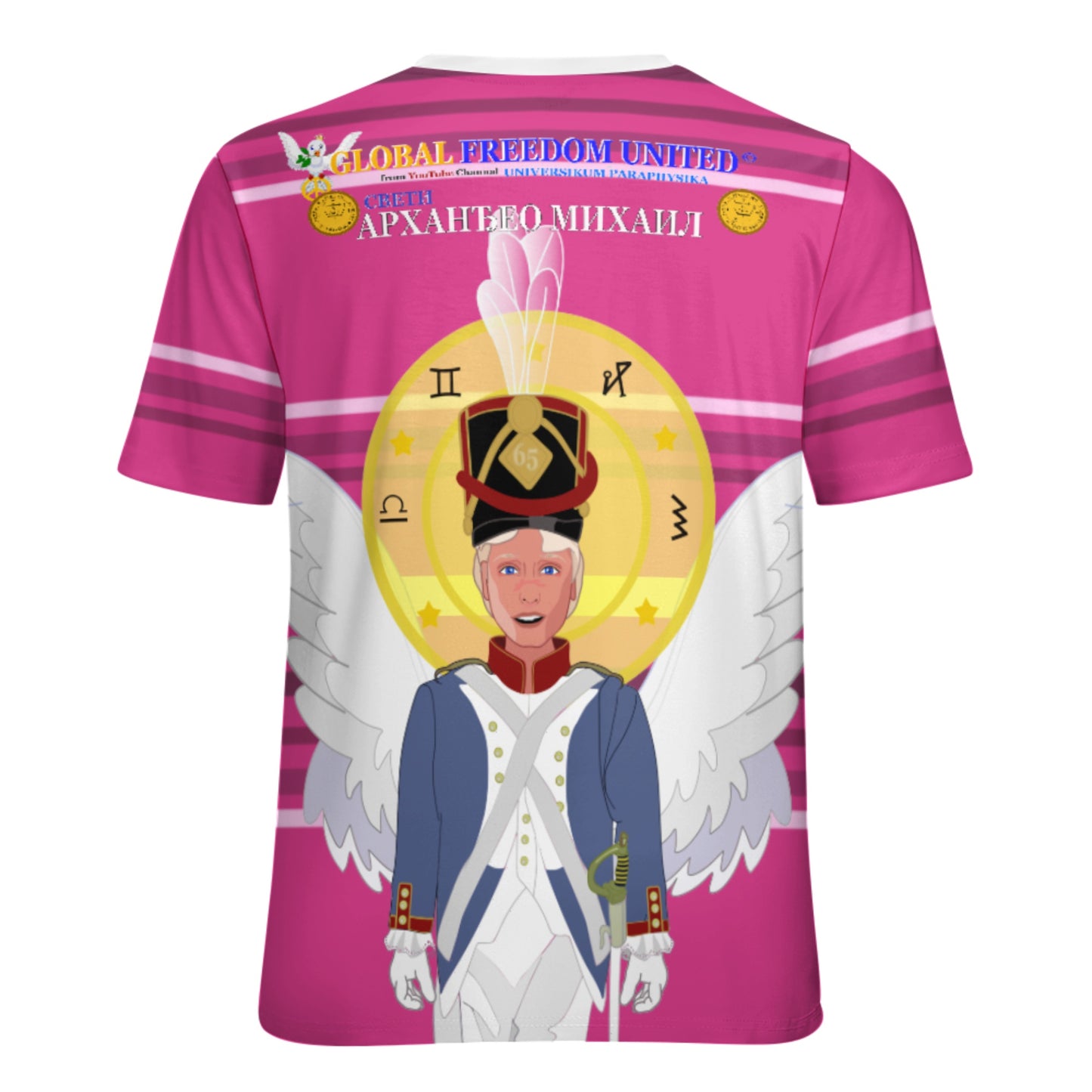 Women´s T-shirt  GLOBAL FREEDOM UNITED© Archangel Michael Serbia V3 Pink2