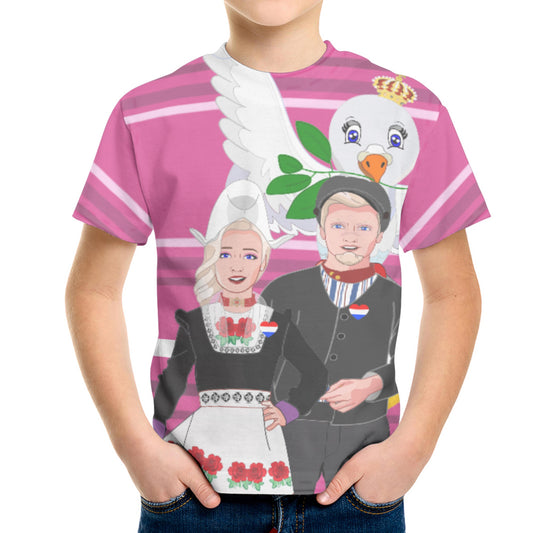 Kid´s T-shirt GLOBAL FREEDOM UNITED© Couple Nederland Pink2