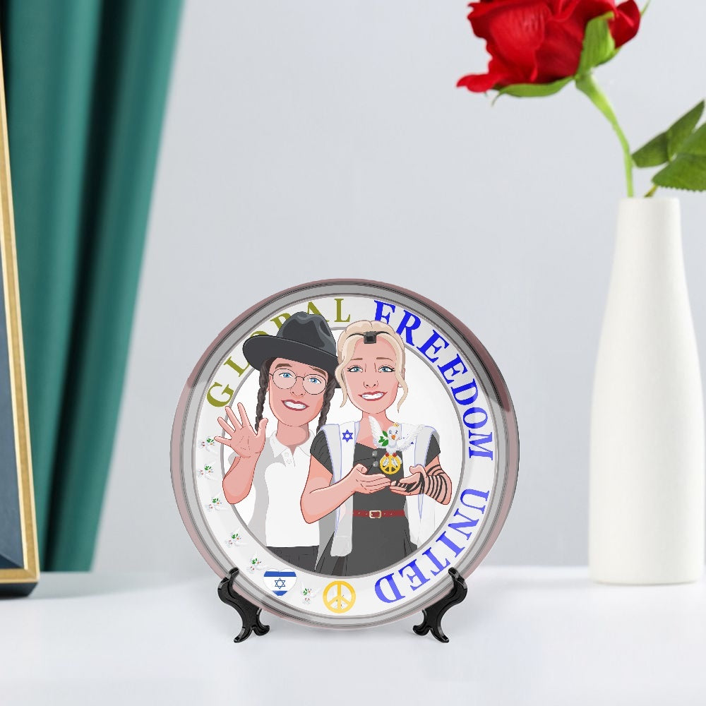 GLOBAL FREEDOM UNITED© Couple Israel Ceramic Decorative Plates
