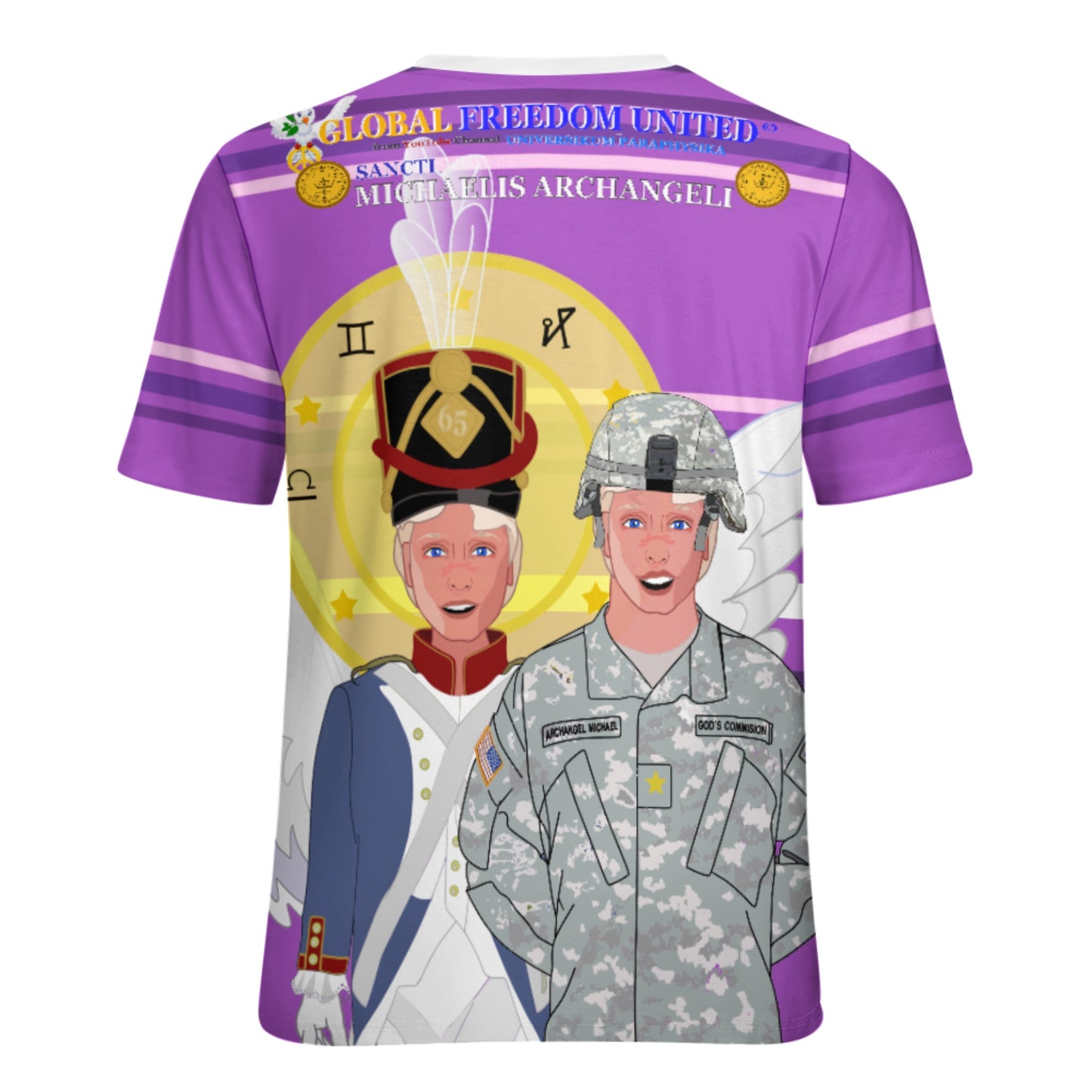 Women´s T-shirt  Global Freedom United© Archangel Michael In Latin V3 Lilac
