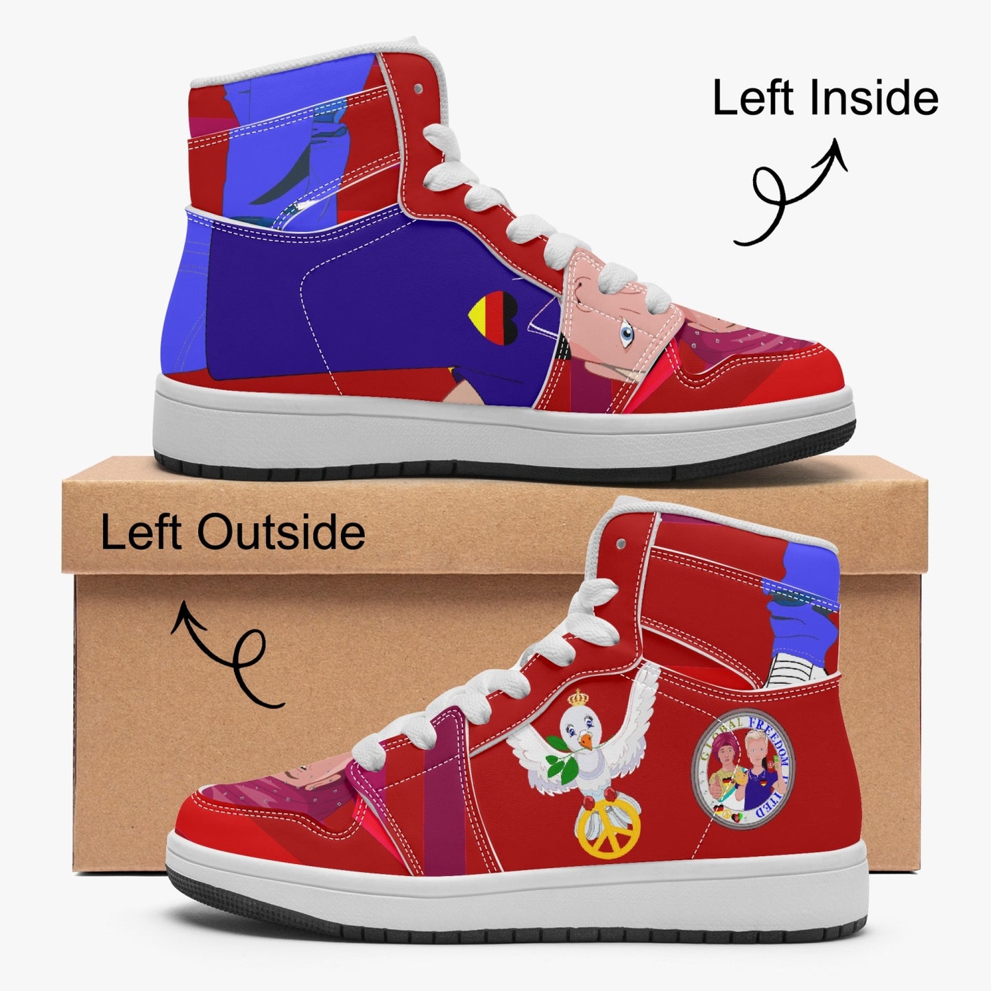 AJ Child High-top Shoes GLOBAL FREEDOM UNITED BOY AFGHANISTAN & GERMANY V1