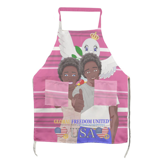 Apron GLOBAL FREEDOM UNITED© Couple USA Afro American Pink