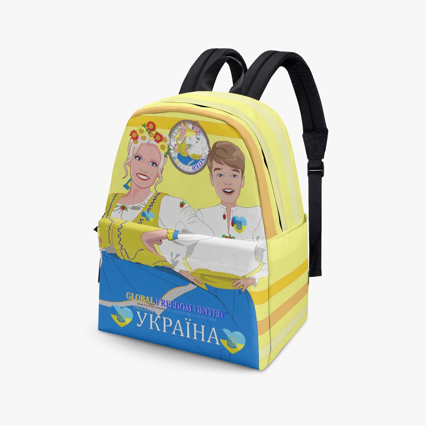 GLOBAL FREEDOM UNITED© Couple Ukrain Yellow - All-over-print Canvas Backpack