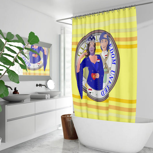 GLOBAL FREEDOM UNITED© Couple Yemen Yellow - Quick-drying Shower Curtain