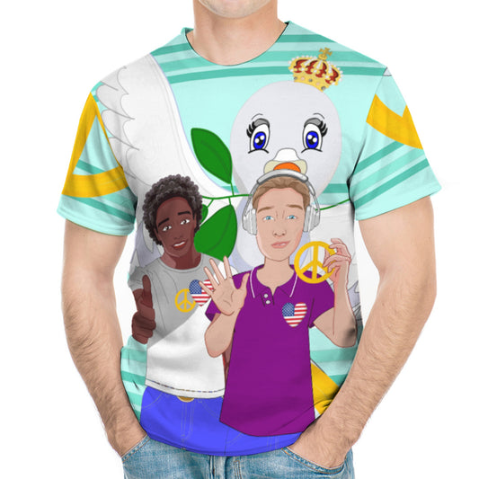 Men´s T-shirt GLOBAL FREEDOM UNITED© Anti Racism & Fascism USA Light Green