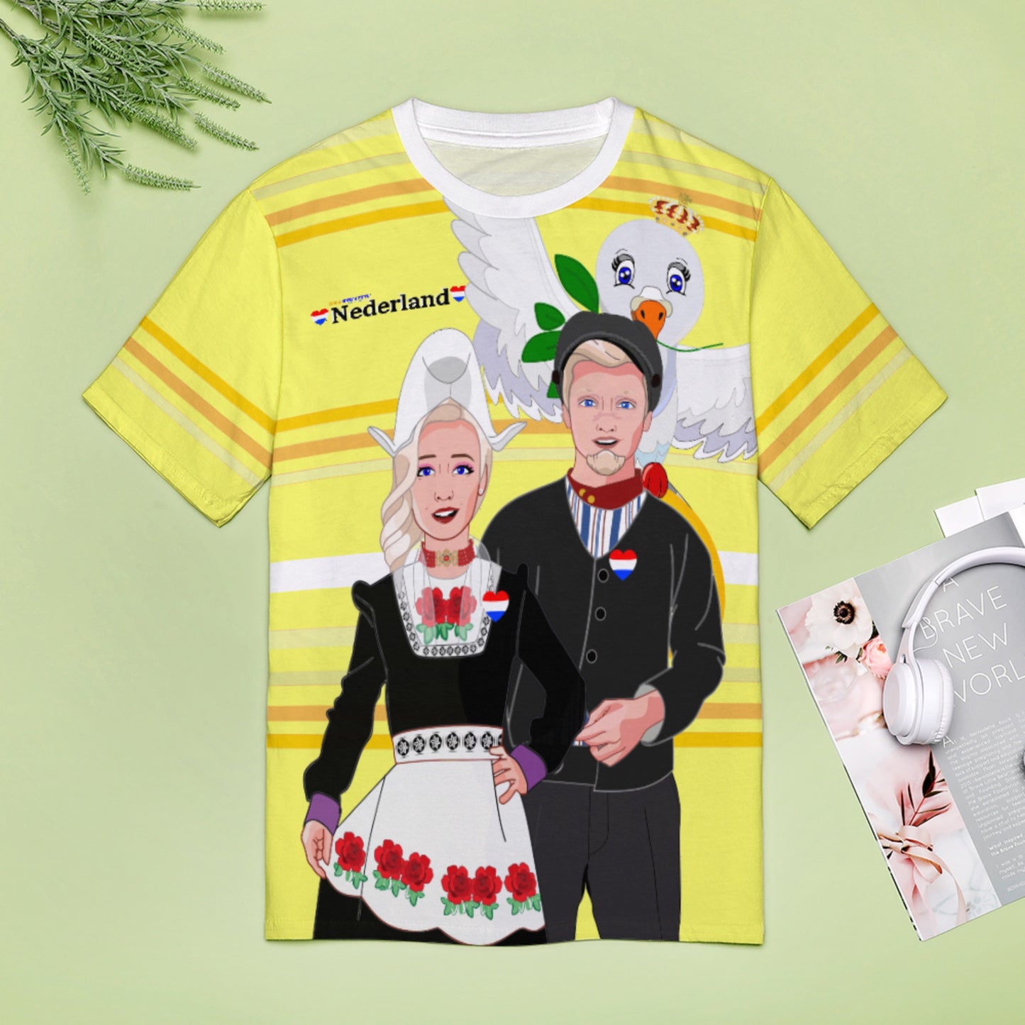 Women´s T-shirt 2 GLOBAL FREEDOM UNITED© Couple Nederland Yellow