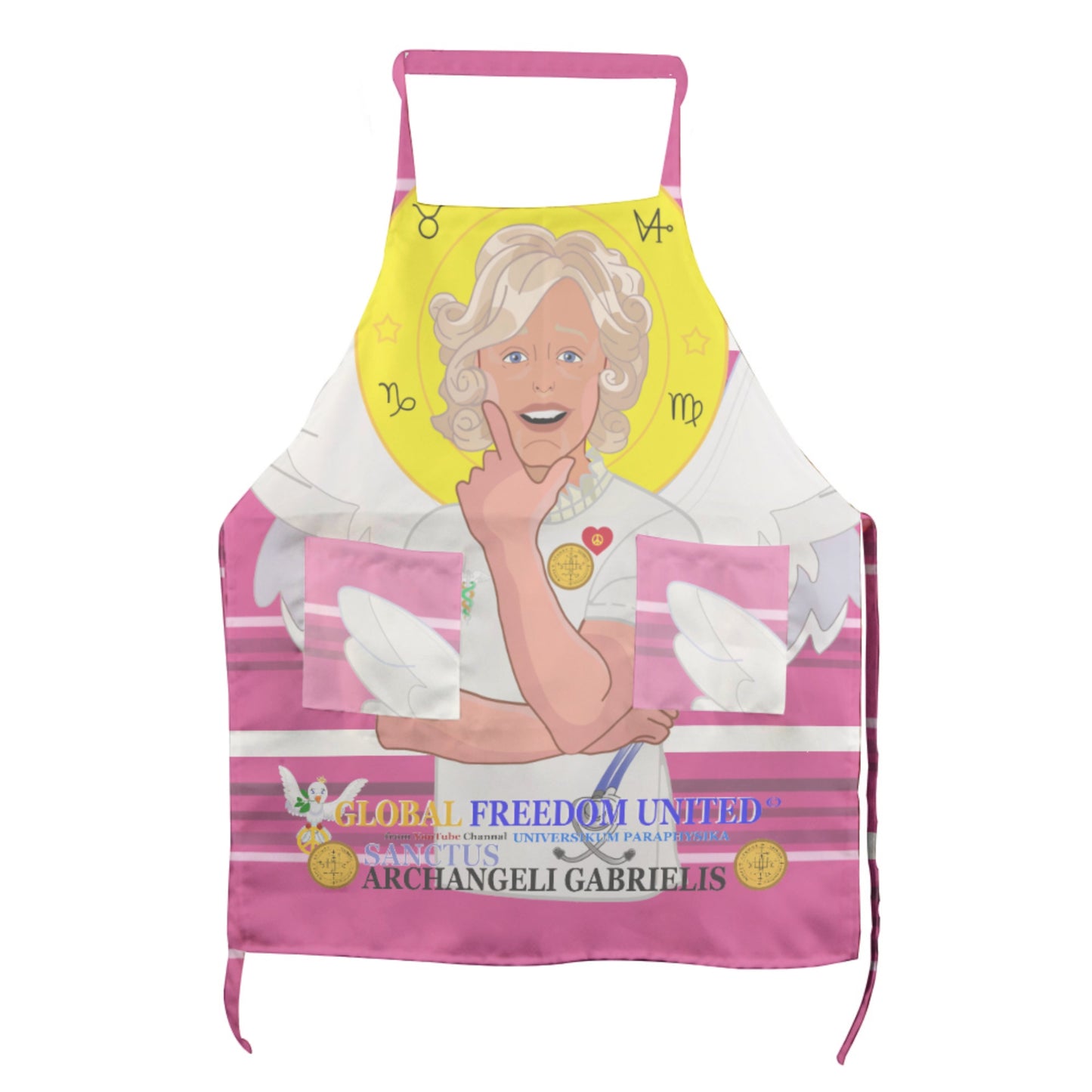 Apron GLOBAL FREEDOM UNITED© Archangel Gabriel Latin Pink2