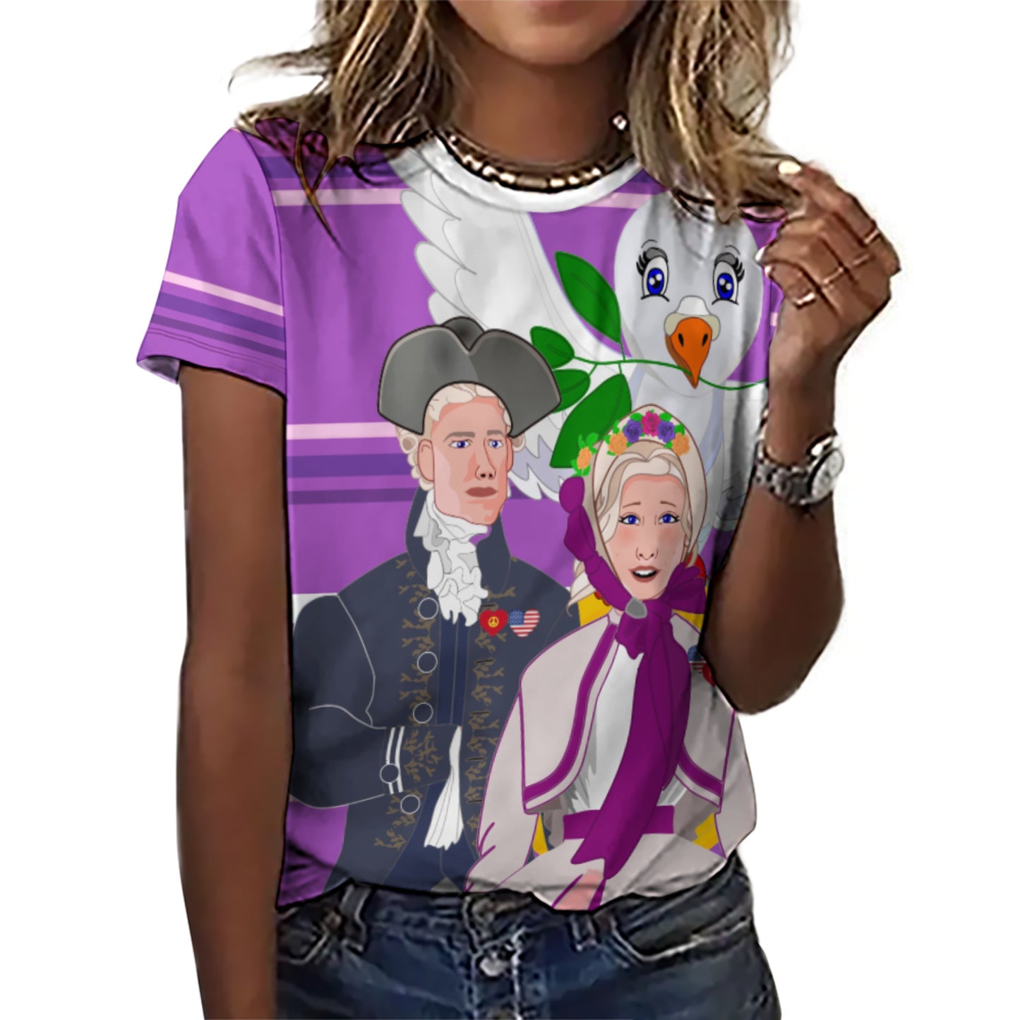 Women´s T-shirt GLOBAL FREEDOM UNITED© Couple USA V3 Lilac