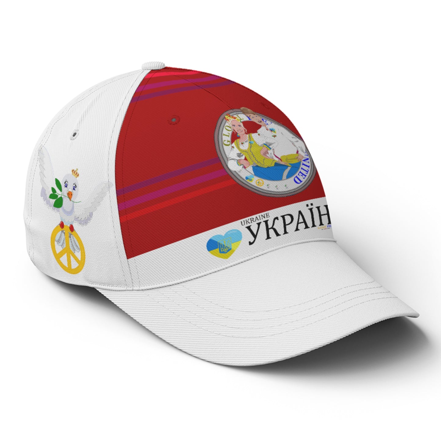 Basketball Cap GLOBAL FREEDOM UNITED© Couple Ukrain Red