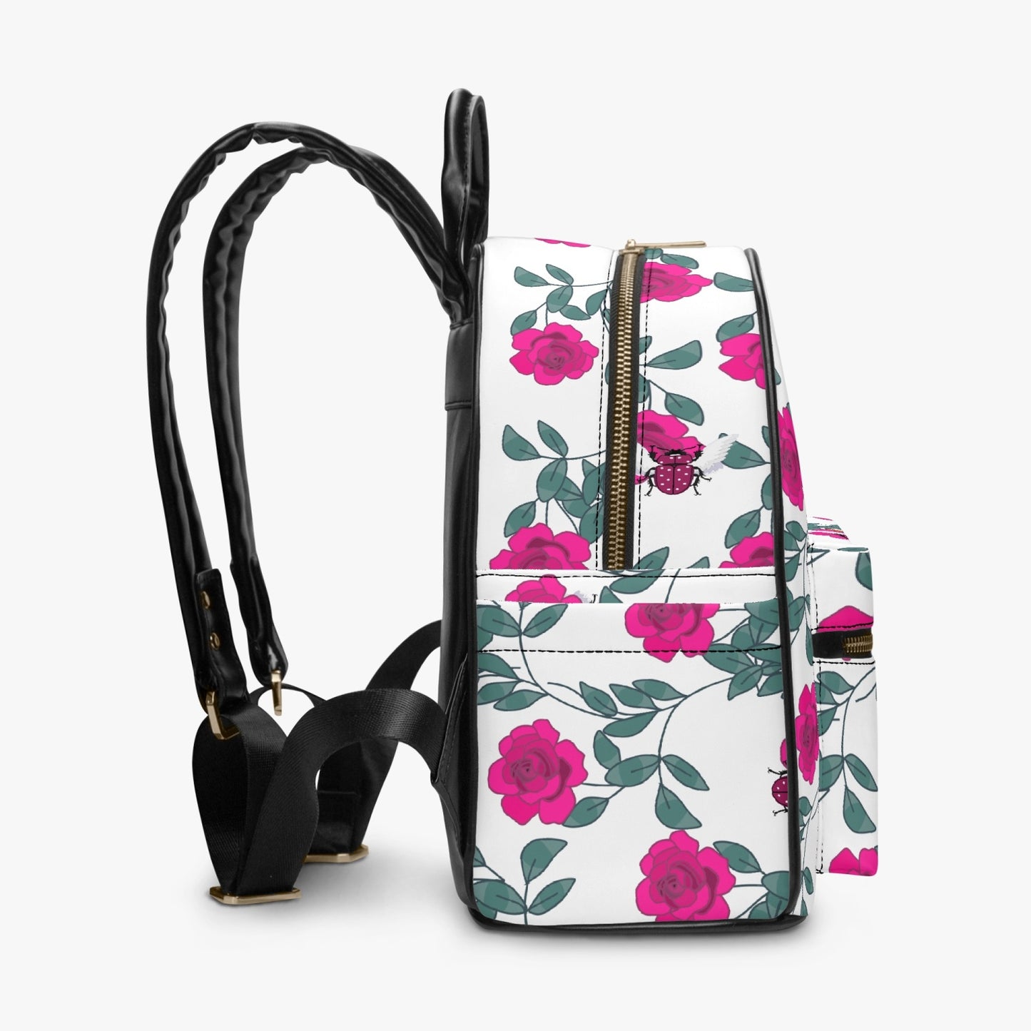 All Over Printed PU Backpack GLOBAL FREEDOM UNITED© Couple Germany Skarabeus Beetle Women  Pink