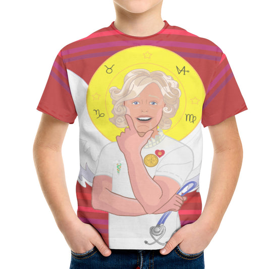 Kid´s T-shirt 2 GLOBAL FREEDOM UNITED© Archangel Gabriel Croatia Red