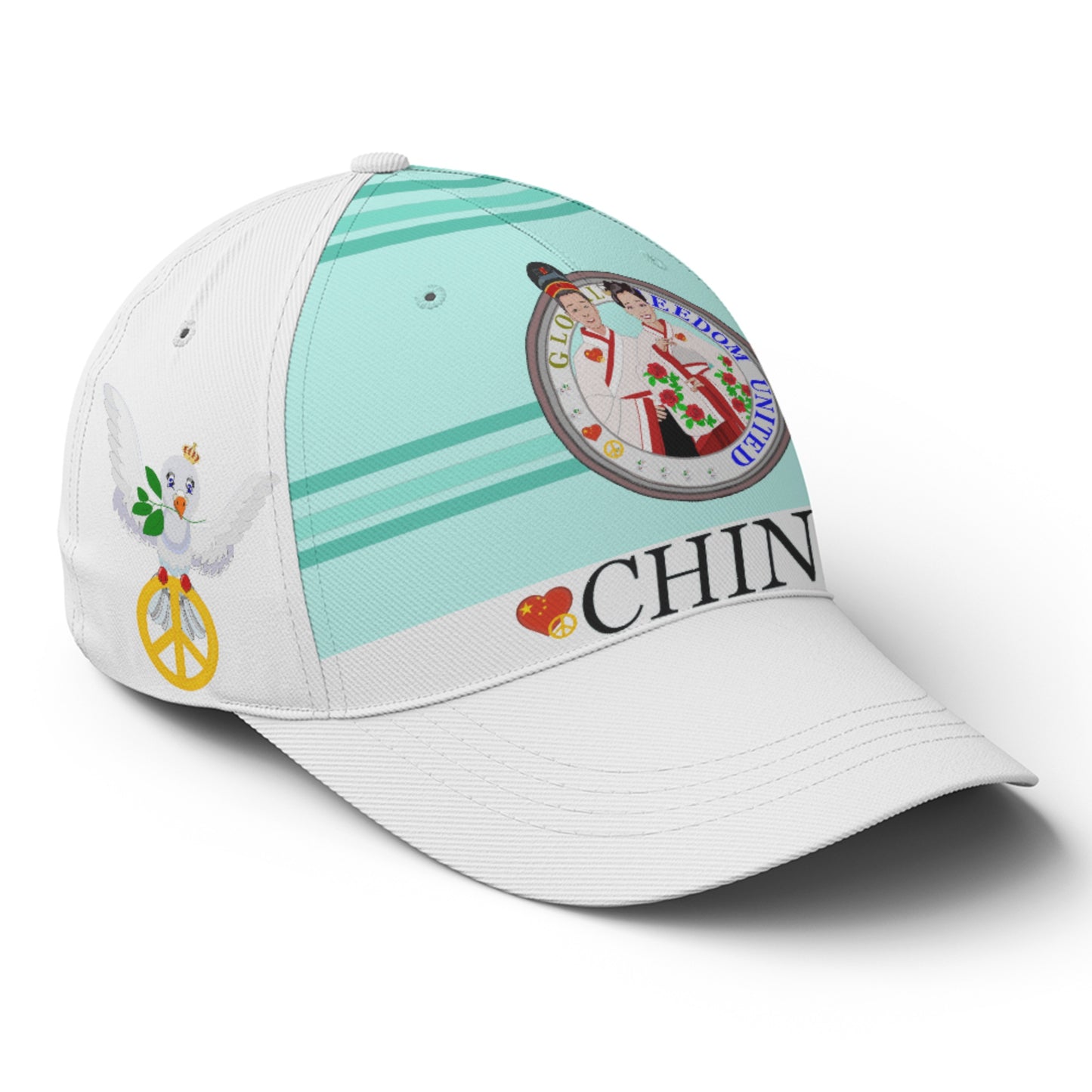 Basketball Cap GLOBAL FREEDOM UNITED© Couple China Light Green