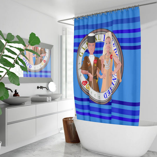 GLOBAL FREEDOM UNITED© Couple Turkey Deep Blue - Quick-drying Shower Curtain