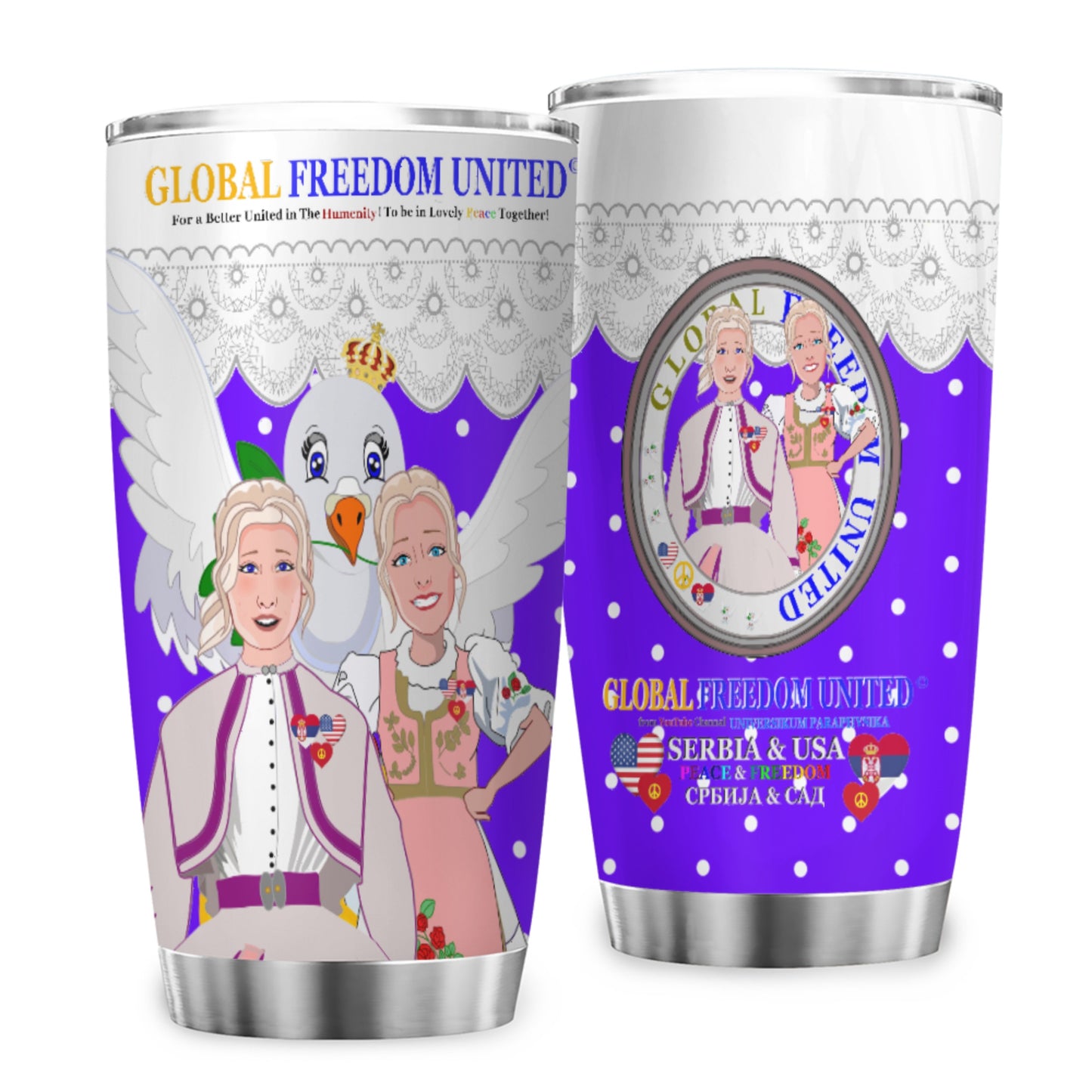 Tumbler 2 GLOBAL FREEDOM UNITED© Women Serbia & USA Lilac2