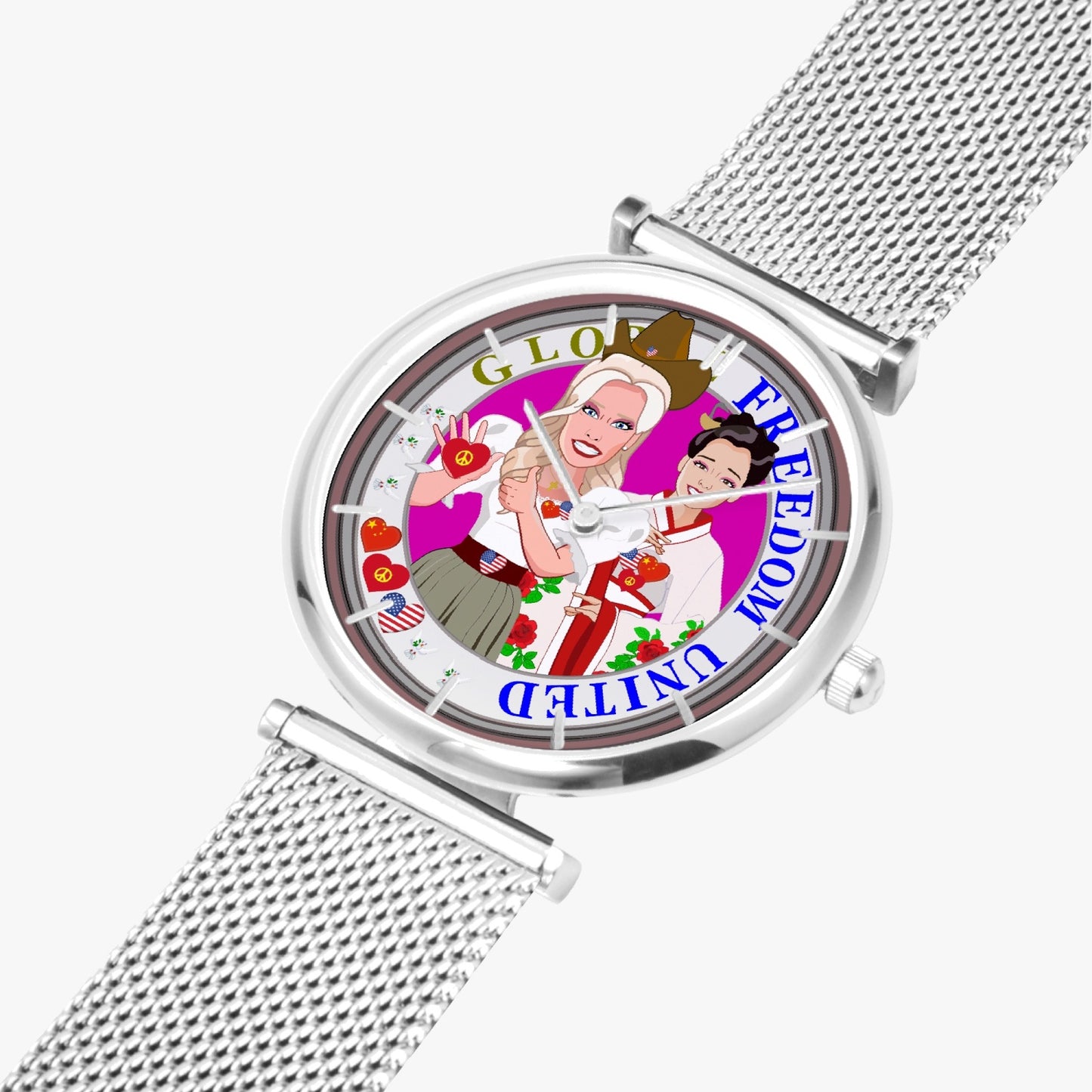 GLOBAL FREEDOM UNITED© New Stylish Ultra-Thin Quartz Watch (With Indicators) Women China & USA